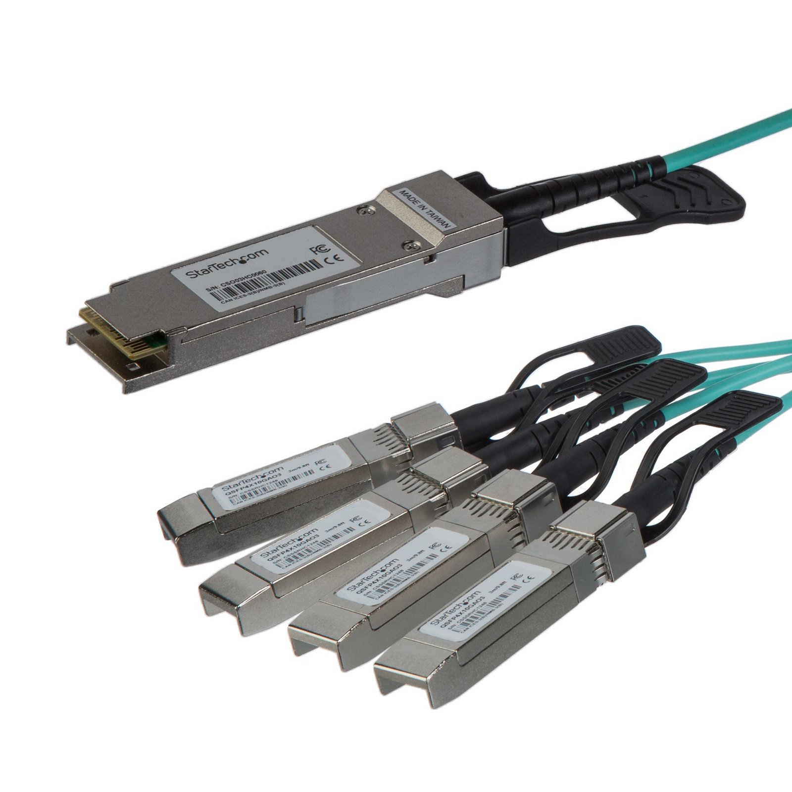 StarTech.com AOC Breakout Cable for Cisco QSFP-4X10G-AOC3M - 3m/9.84ft 40G 1x QSFP+ to 4x SFP+ - STA-QSFP4X10GAO3
