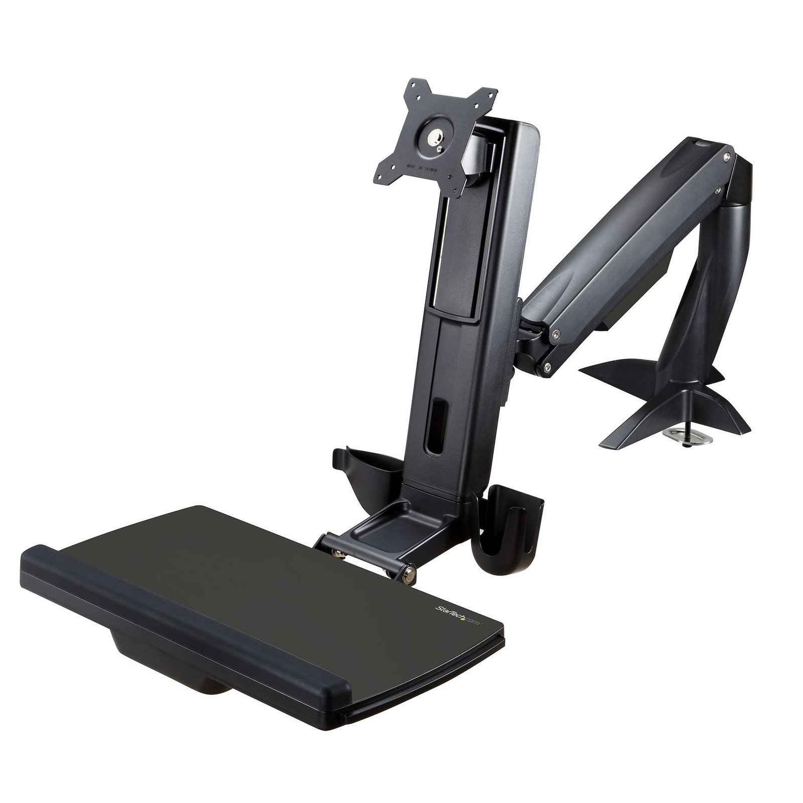 StarTech.com Sit Stand Monitor Arm - Desk Mount Adjustable Sit-Stand Workstation for Single 27" STA-ARMSTSCP1