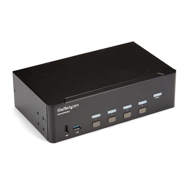 StarTech.com 4 Port HDMI KVM Switch - 4K 30Hz - Dual Display - TAA STA-SV431DHD4KU