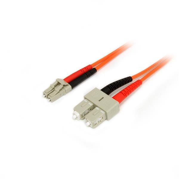 StarTech.com 1m Fiber Optic Cable - Multimode Duplex 50/125 - LSZH Jumper Cord - LC/SC 50FIBLCSC1