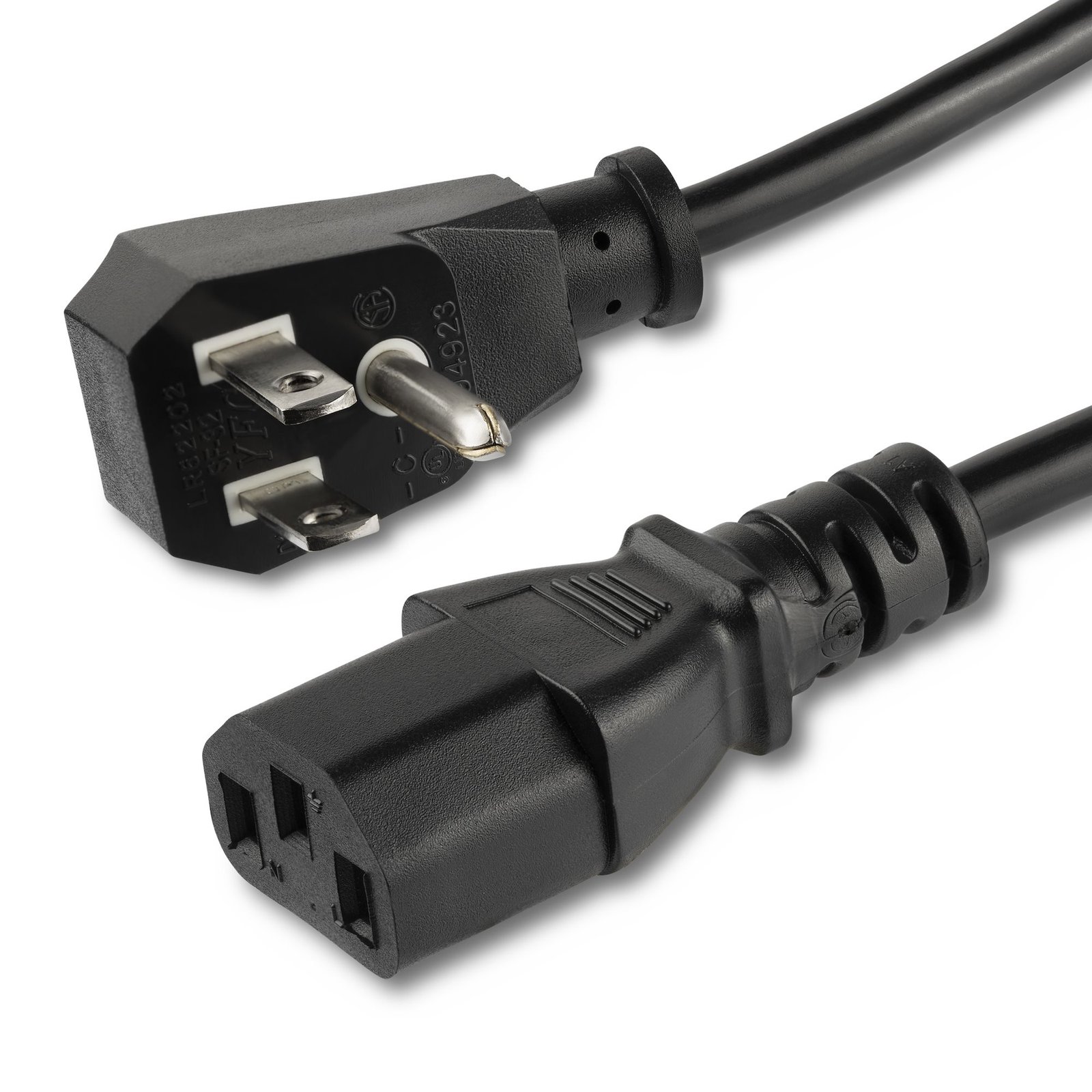 StarTech.com 10ft (3m) Computer Power Cord, Flat NEMA 5-15P to C13, 10A 125V, 18AWG, Black STA-PXTF10110