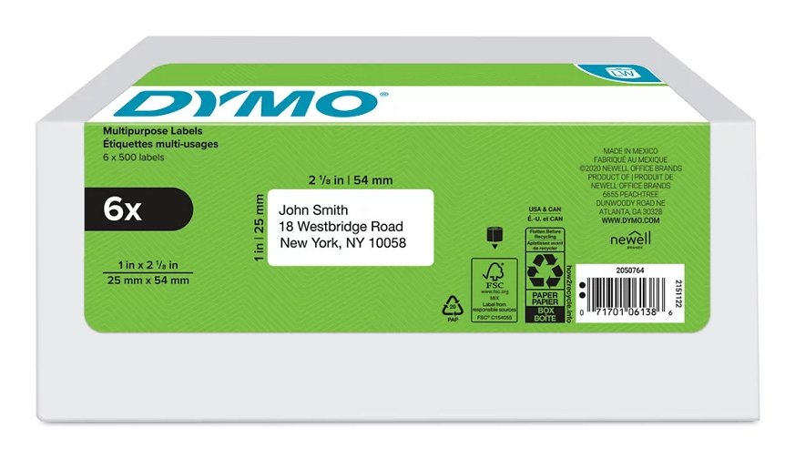 DYMO 2050764 printer label White Self-adhesive NWL-2050764