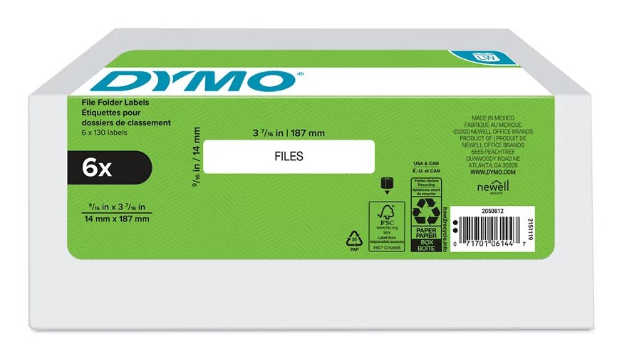 DYMO 2050812 printer label White Self-adhesive NWL-2050812