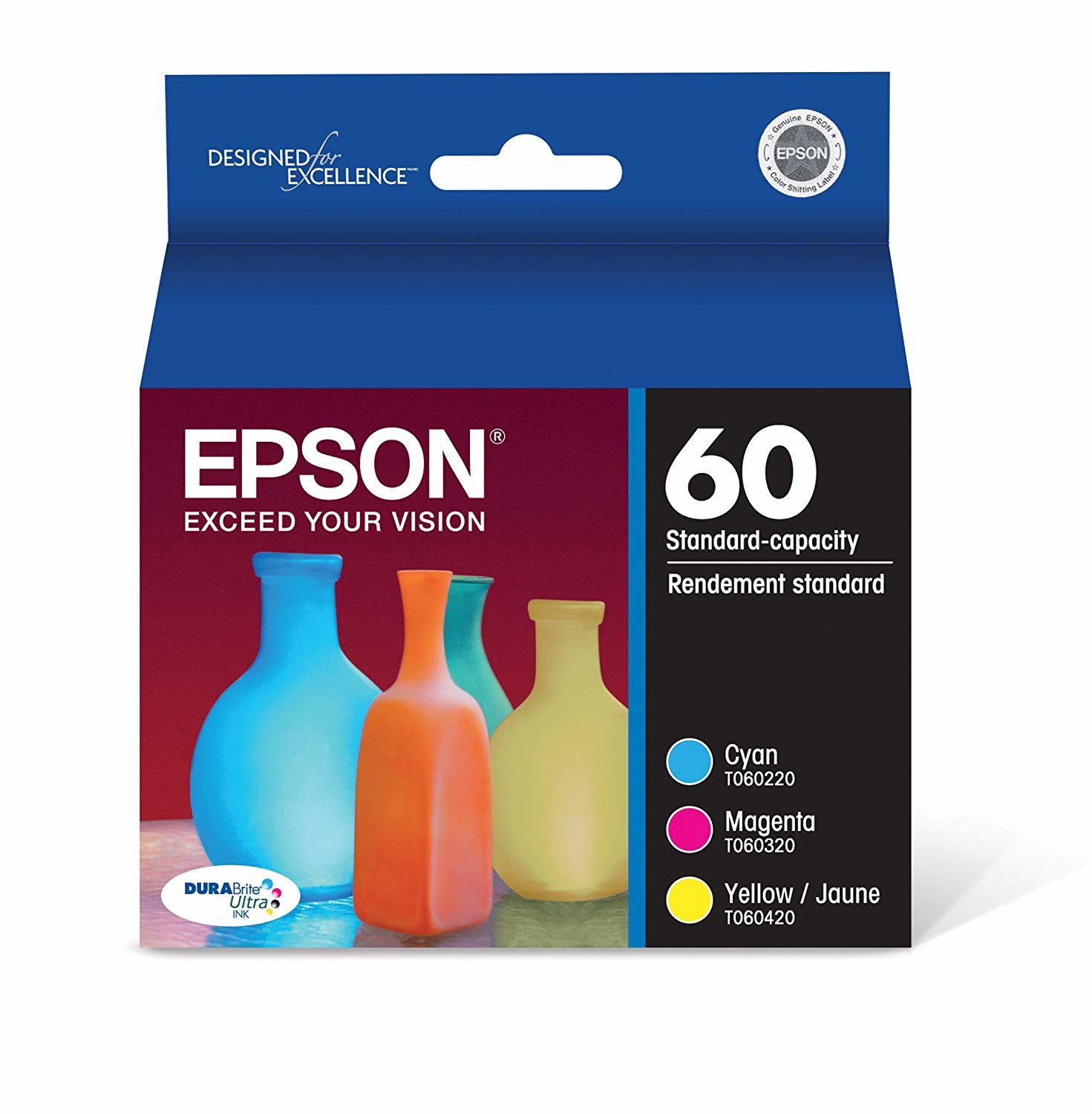 EPSON PRINT 60 ink cartridge 3 pc(s) Original Standard Yield Cyan, Magenta, Yellow EPS-T060520-S