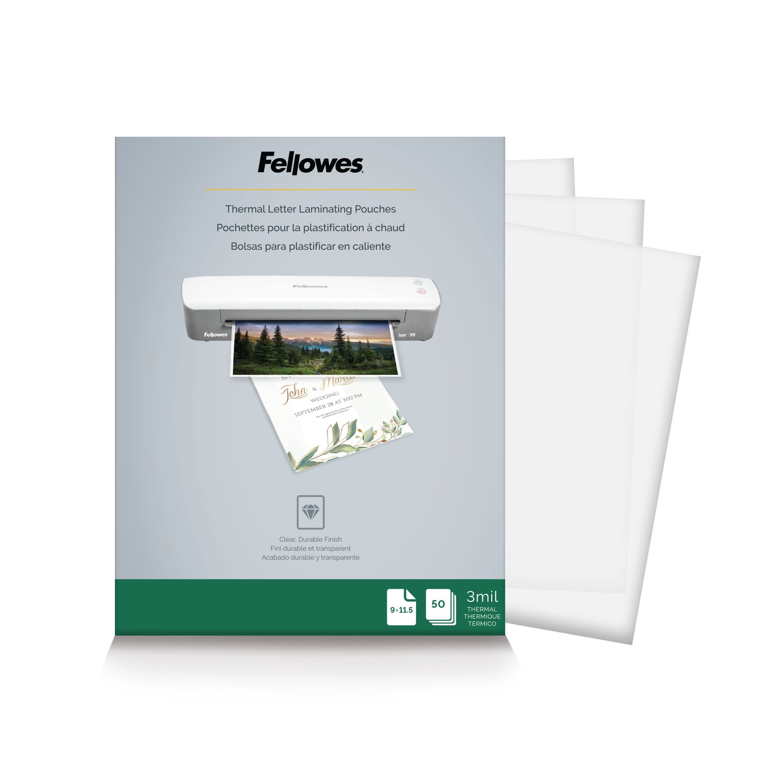 FELLOWES, INC. Thermal Laminating Pouches - Letter, 3mil, 50 pack FEL-5744301