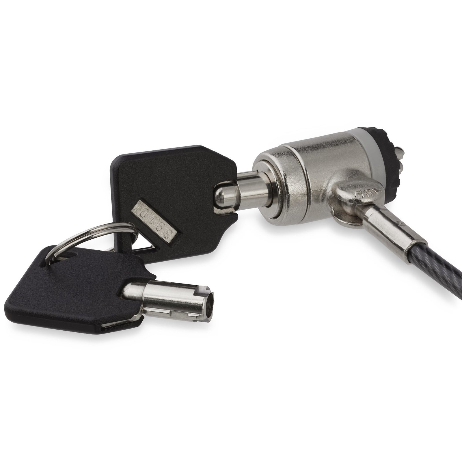 StarTech.com 6.6ft (2m) Laptop Cable Lock with Keys - Keyed Security for Compatible K-Slot Laptops, STA-LTLOCKKEY
