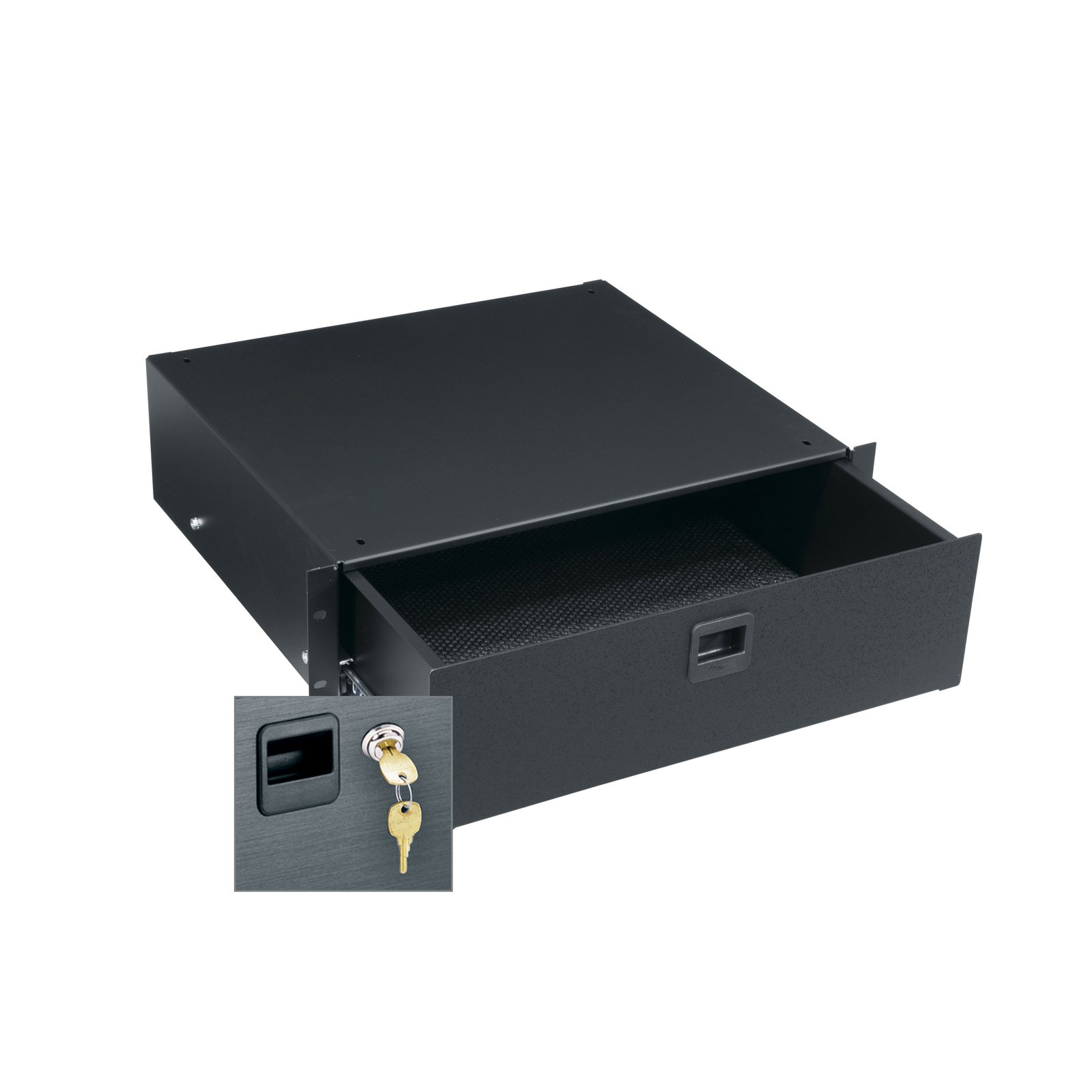 Middle Atlantic 3 RU Rackmount Drawer, Textured Face with Lock MAP-TD3LK