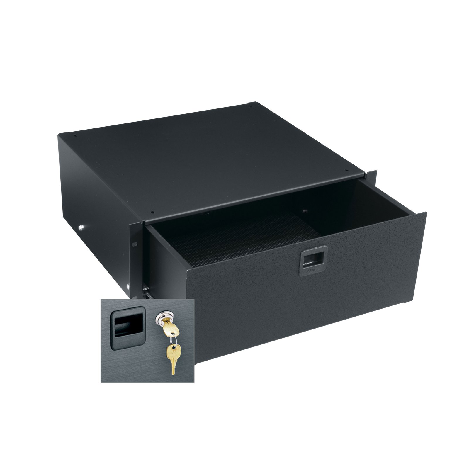 Middle Atlantic 4 RU Rackmount Drawer, Textured Face with Lock MAP-TD4LK