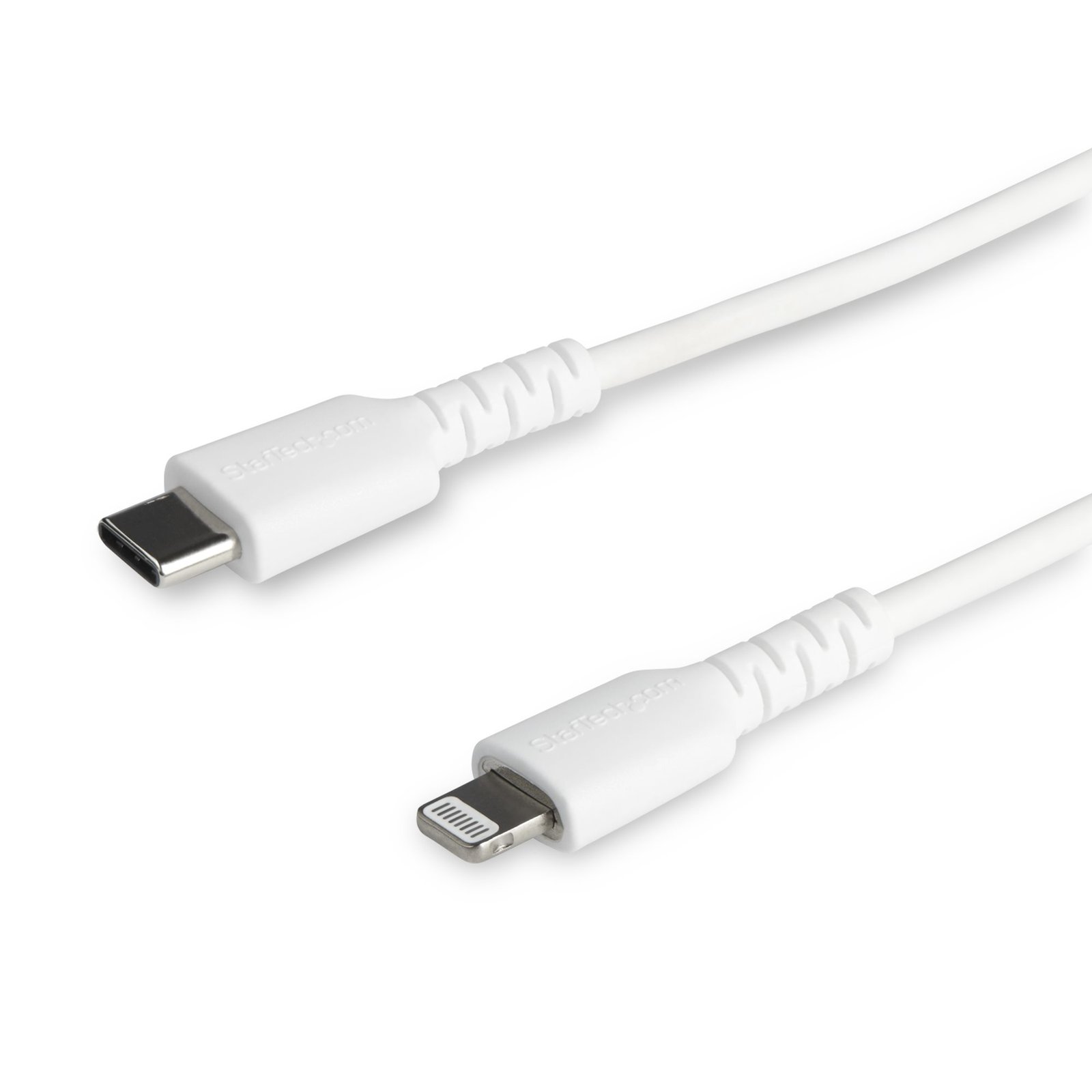 StarTech.com 3 foot (1m) Durable White USB-C to Lightning Cable - Heavy Duty Rugged Aramid Fiber STA-RUSBCLTMM1MW