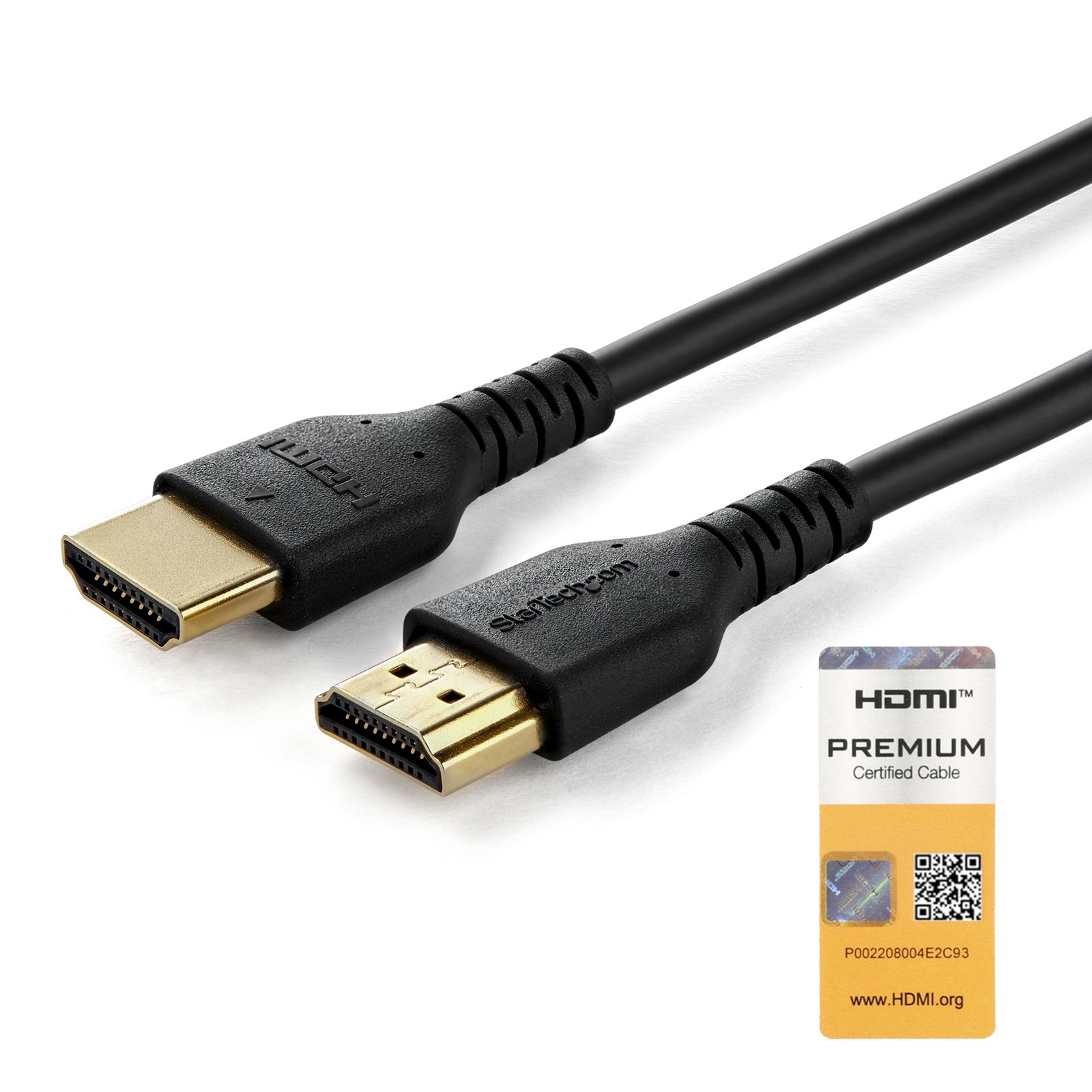StarTech.com 3ft (1m) Slim HDMI Cable, Flexible Premium Certified 2.0 Cord with Ethernet, UHD 4K STA-RHDMM1MP