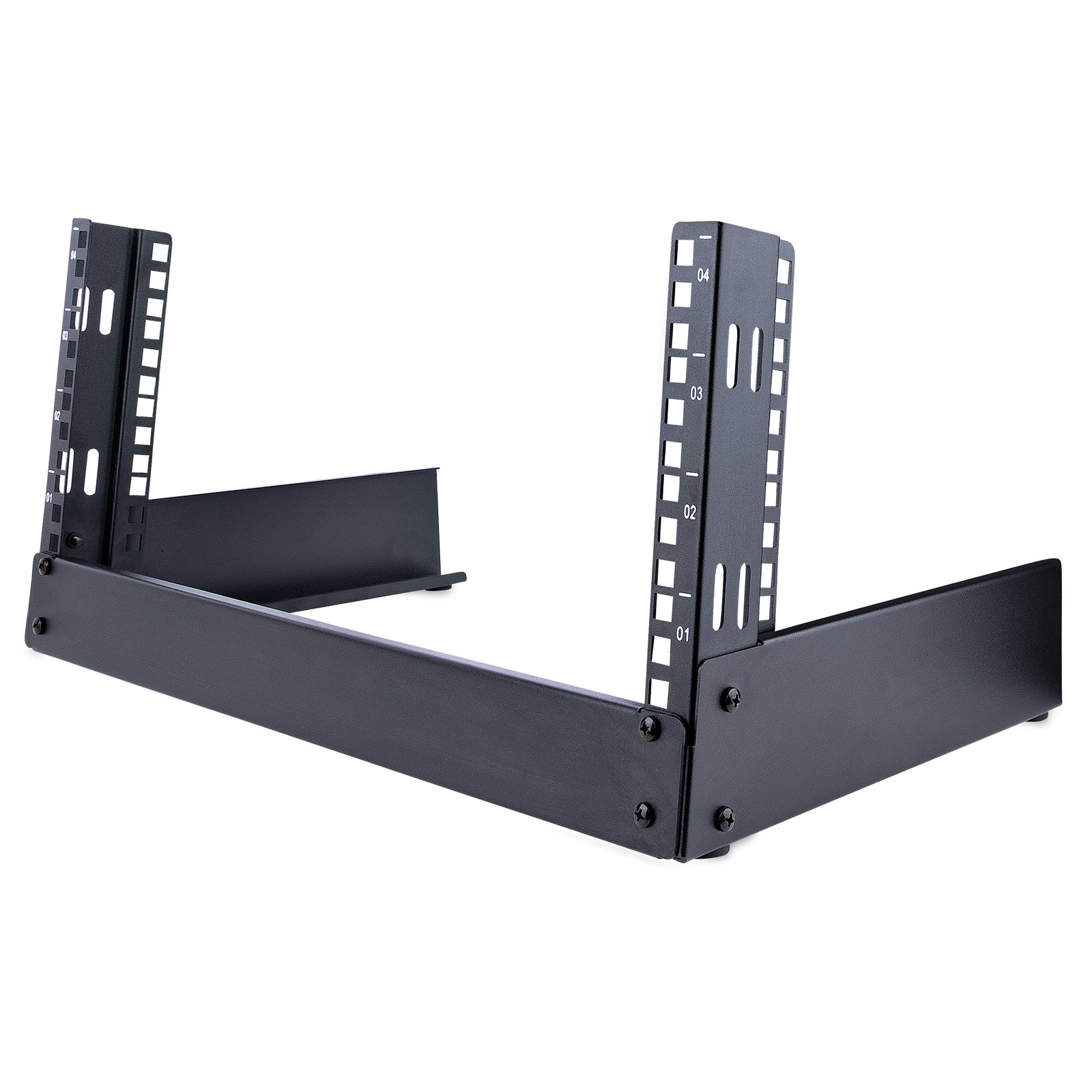StarTech.com 2-Post 4U Desktop Server Rack, Small Open Frame 19in Computer Compact Network for AV / STA-RK4OD