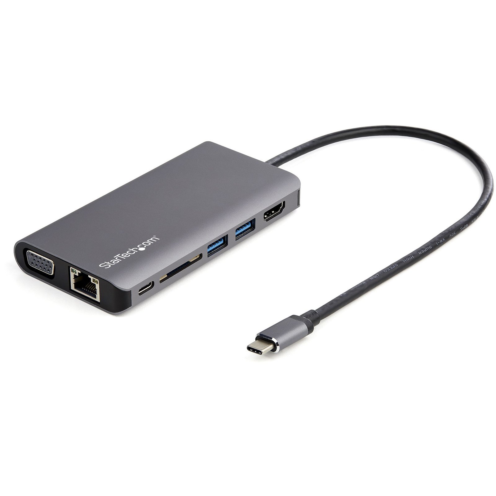 StarTech.com USB C Multiport Adapter - USB-C Mini Travel Dock w/ 4K HDMI or 1080p VGA - 3x 3.0 Hub, STA-DKT30CHVAUSP