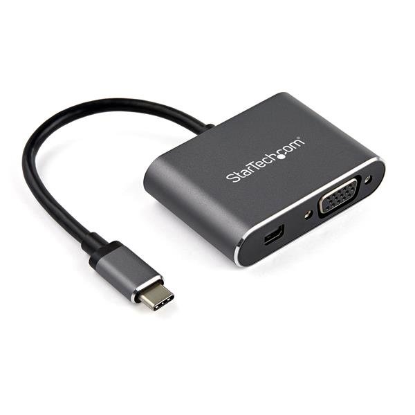StarTech.com USB C Multiport Video Adapter - USB-C to 4K 60Hz Mini DisplayPort 1.2 or 1080p VGA STA-CDP2MDPVGA