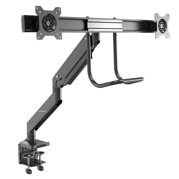 StarTech.com Desk Mount Dual Monitor Arm - Ergonomic VESA 32" (17.6lb/8kg) Displays - Crossbar STA-ARMSLMBARDUO
