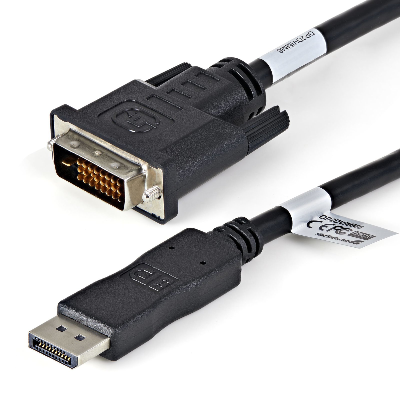 StarTech.com 10-Pack 6ft DisplayPort to DVI Cable - 1.2 DVI-D Video Adapter - 1080p - Passive DP++ STA-DP2DVIMM6X10