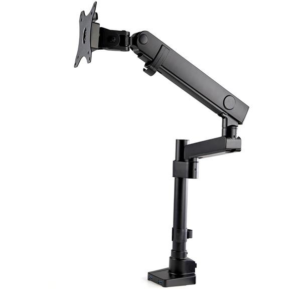 StarTech.com Desk Mount Monitor Arm with 2x USB 3.0 Ports, Full Motion Single up to 34" STA-ARMPIVOT2USB3