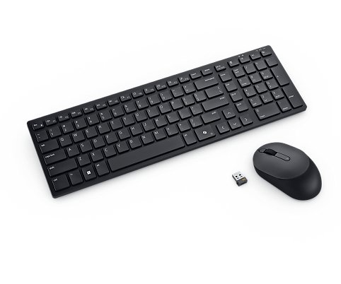 DELL KM555 keyboard Mouse included Universal RF Wireless + Bluetooth UK English Black KM555-BLK-US