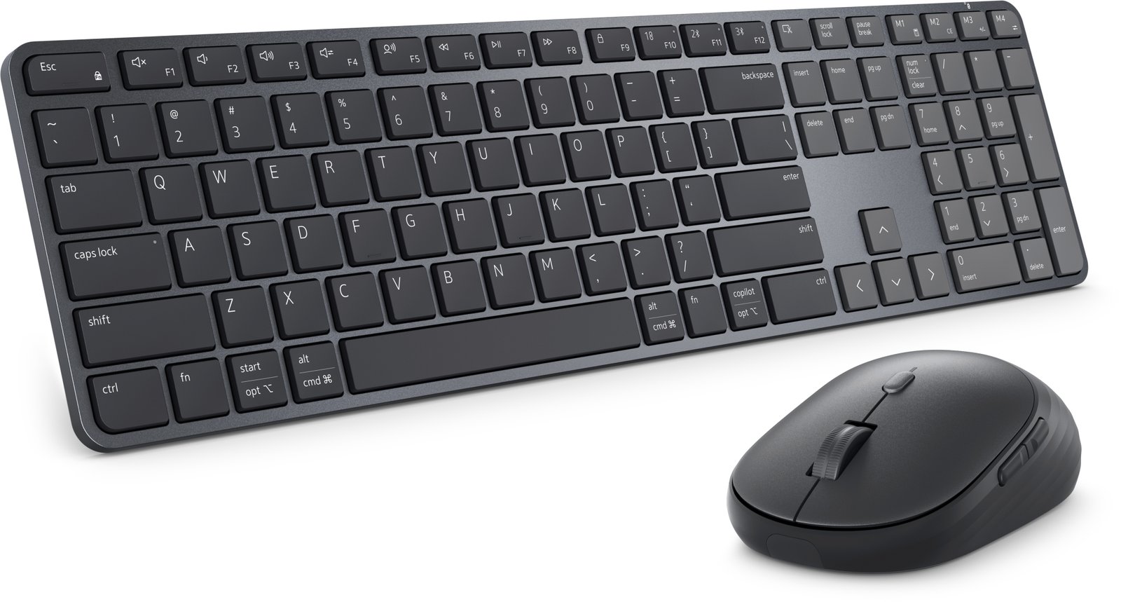 DELL Pro 7 Slim KM726 keyboard Mouse included Home/Office RF Wireless + Bluetooth US English Black KM726-USD-DAO