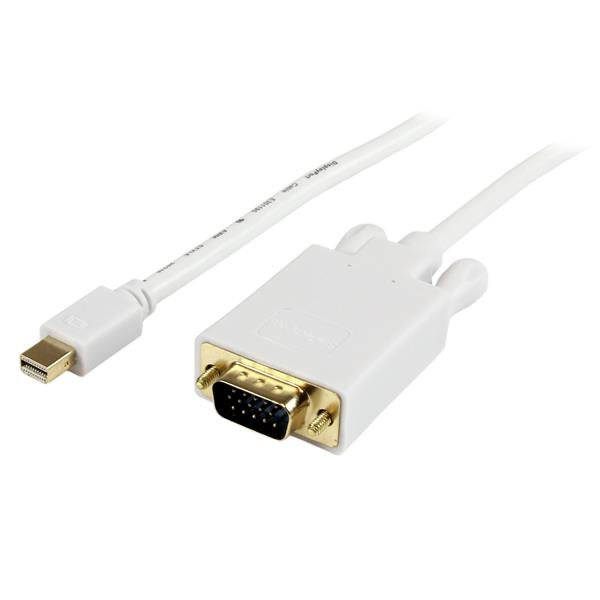 StarTech.com 10 ft Mini DisplayPort to VGA Adapter Converter Cable – mDP 1920x1200 - White SNO-MDP2VGAMM10W