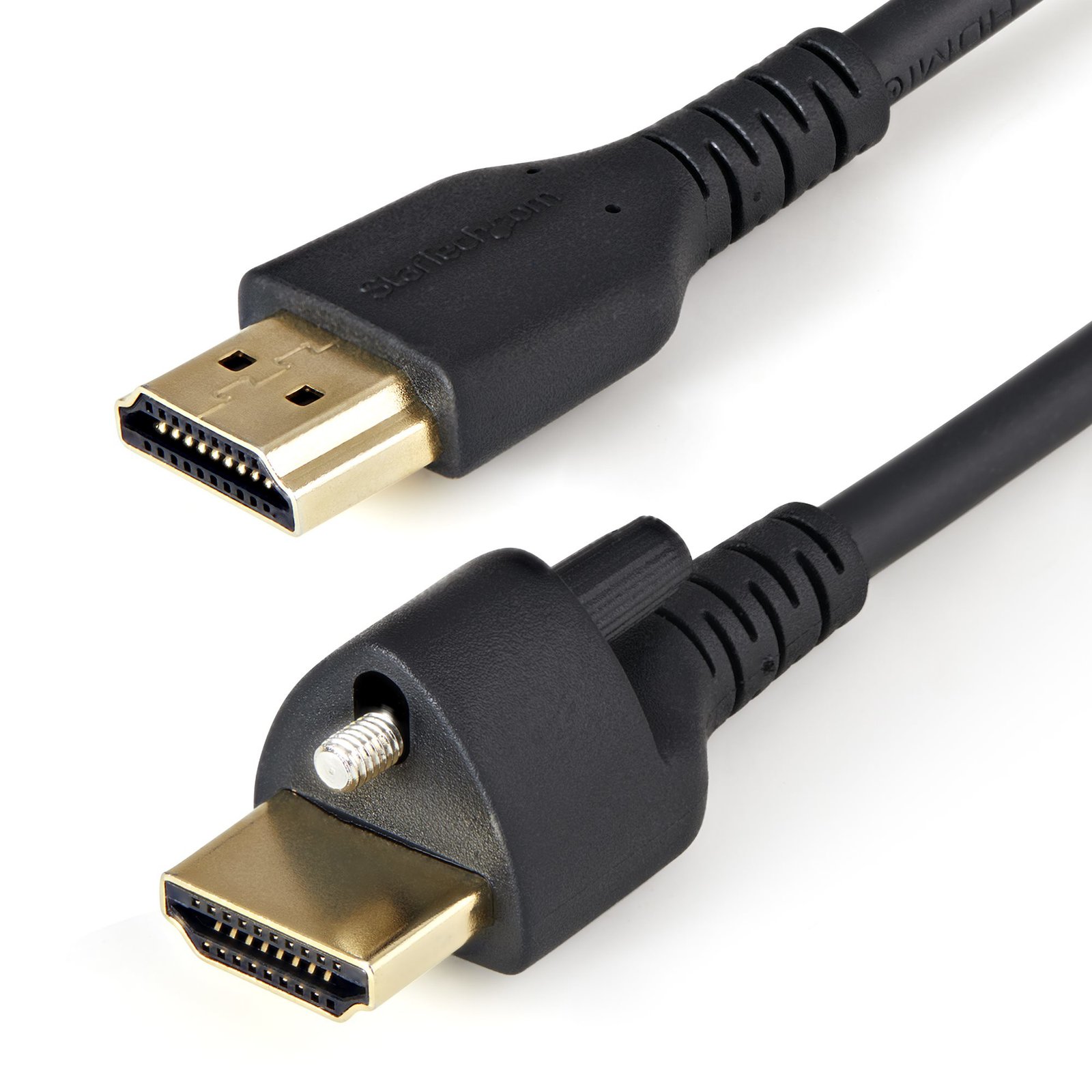 StarTech.com 3ft (1m) Slim HDMI Cable with Locking Screw,4K 60Hz HDR, High Speed 2.0 Monitor Screw STA-HDMM1MLS