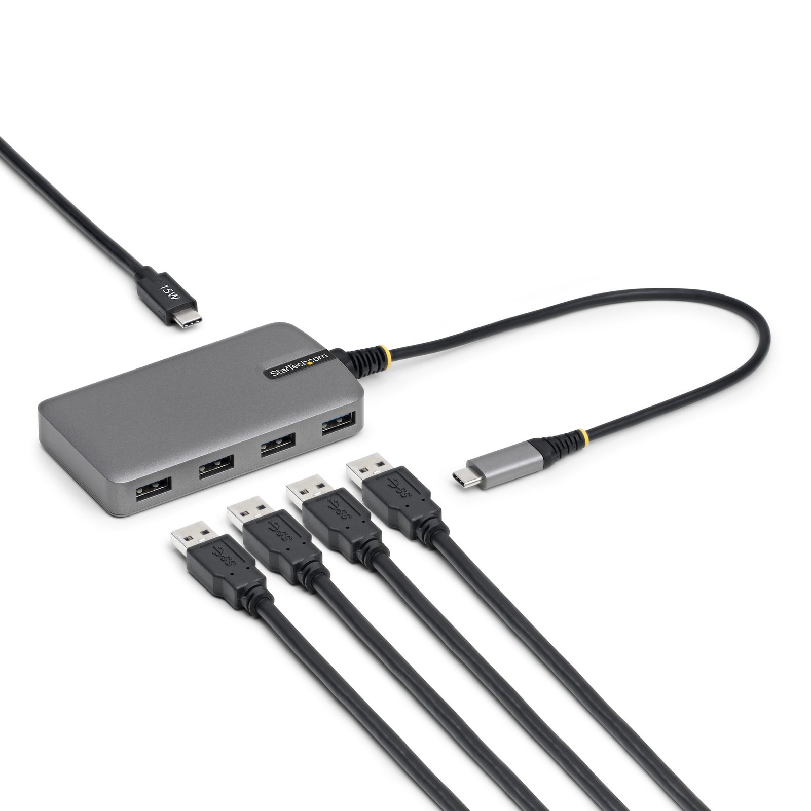 StarTech.com 4-Port USB-C Hub, 5Gbps, Bus Powered, USB C to 4x USB-A with Auxiliary Power Input, 5G4AC-USB-C-HUB