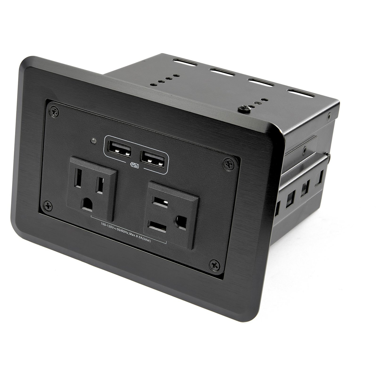 StarTech.com Conference Table Power Center with 2x UL Certified 120V AC Outlets & USB BC 1.2 - STA-KITBZPOWNA