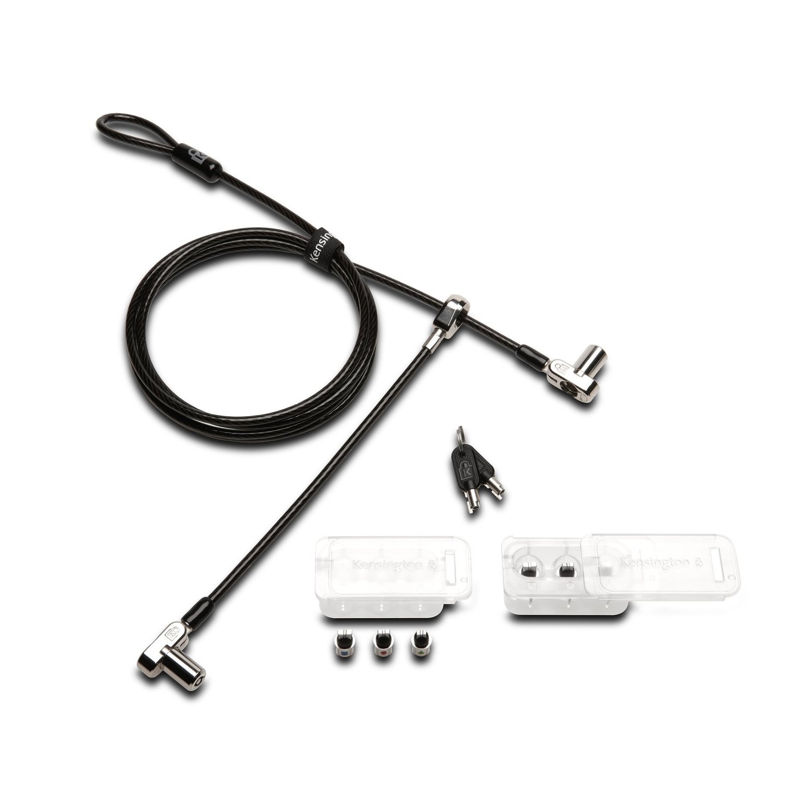KENSINGTON COMPUTER Universal 3-in-1 Keyed Cable Lock with Twin Lockheads KEN-K63380WW
