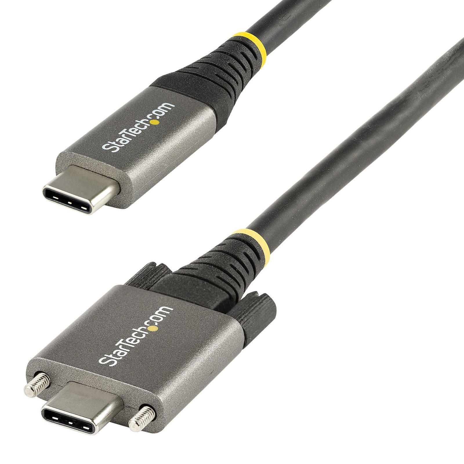 StarTech.com 3ft (1m) USB-C Cable, Side Screw Locking, USB 10Gbps, 100W (5A) Power Delivery, 8K STA-USB31CCSLKV1M