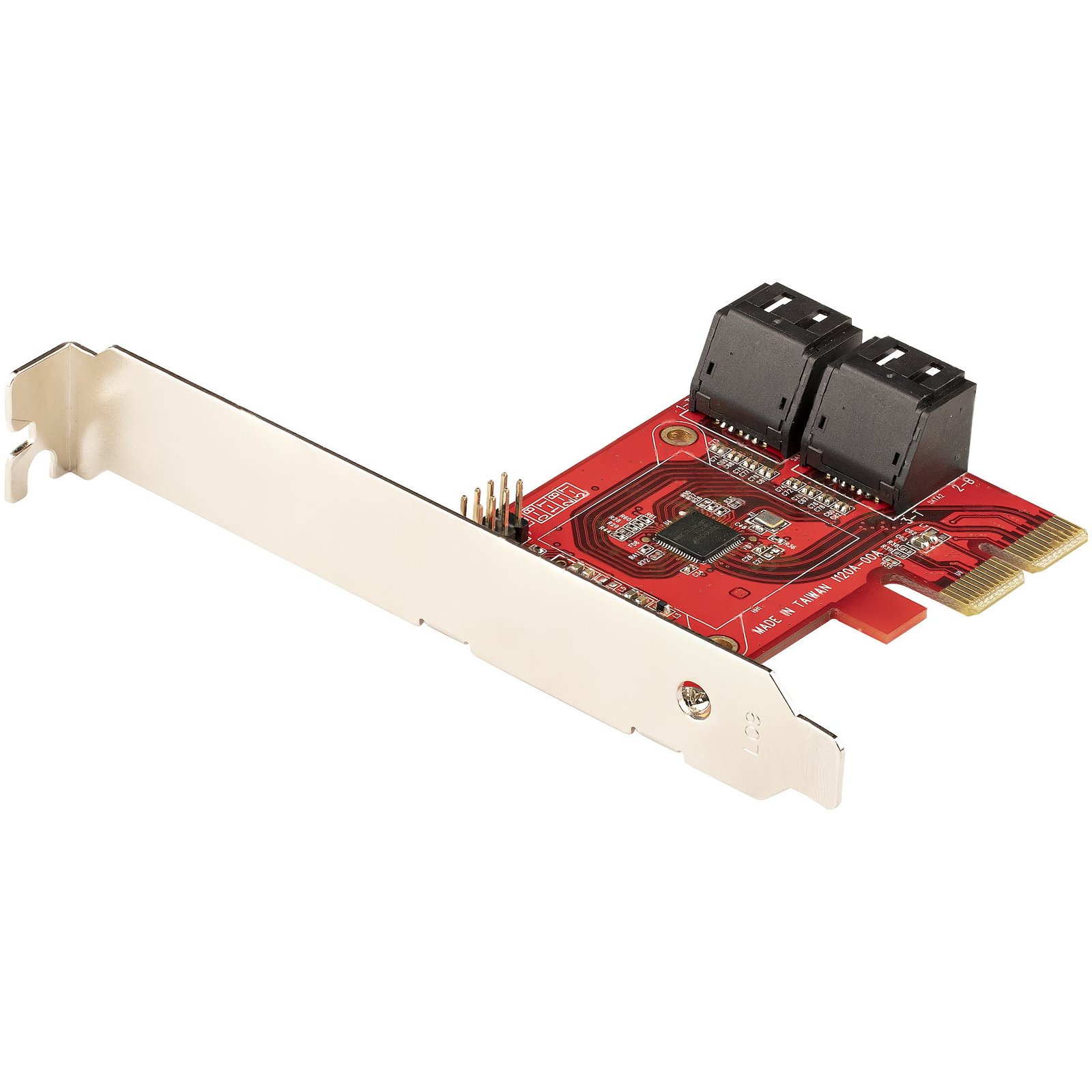 StarTech.com SATA PCIe Card - 4 Port Expansion - 6Gbps - Low/Full Profile - Stacked Connectors - STA-4P6G-PCIE-SATA-CARD