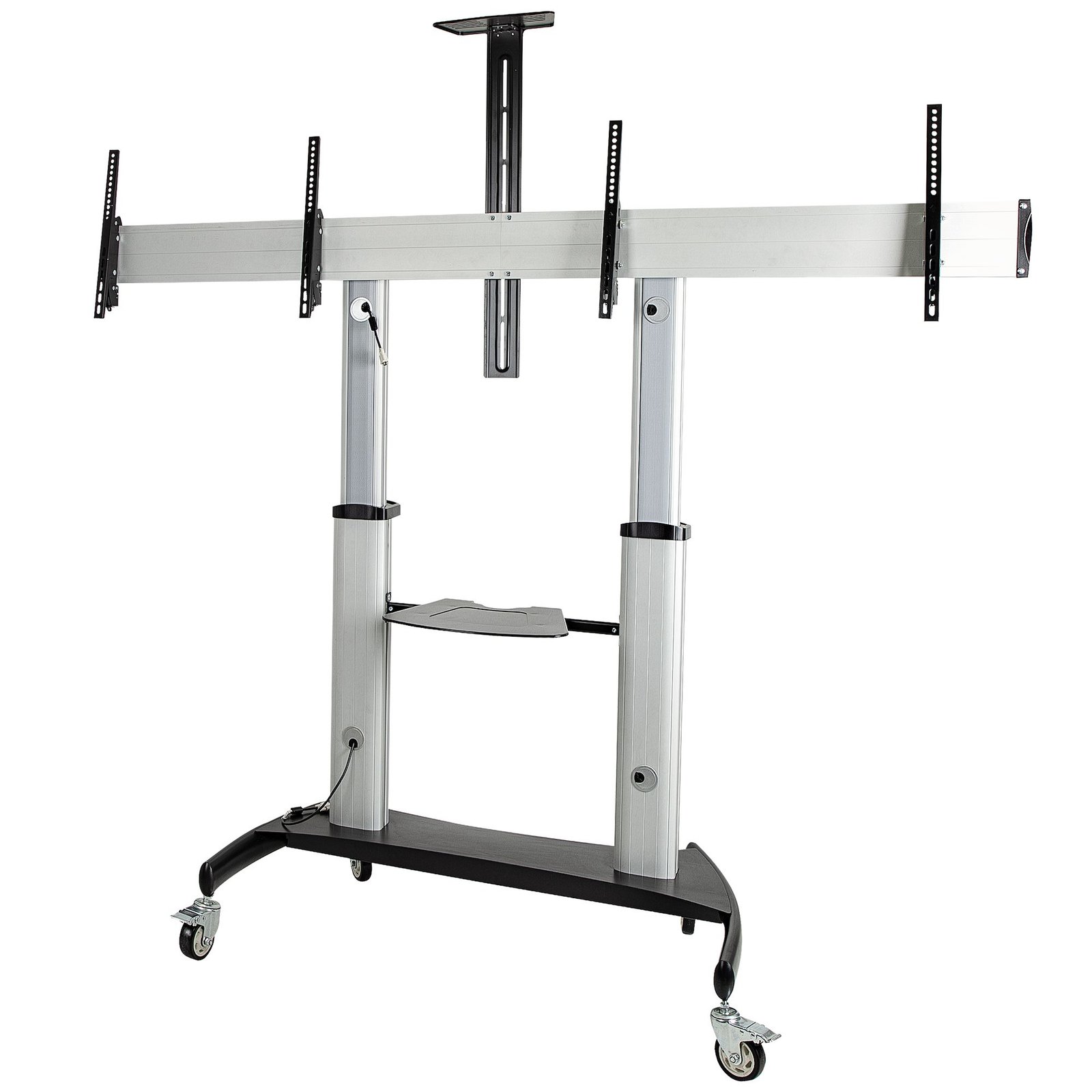 StarTech.com Dual TV Cart for 37-60in VESA TVs up to 110lb/50kg each - Height Adjustable Mount, STA-STNDMTVDUO
