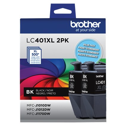 BROTHER INTERNATIONAL CORPORAT LC401XL2PKS ink cartridge 1 pc(s) Original High (XL) Yield Black BRO-LC401XL2PKS
