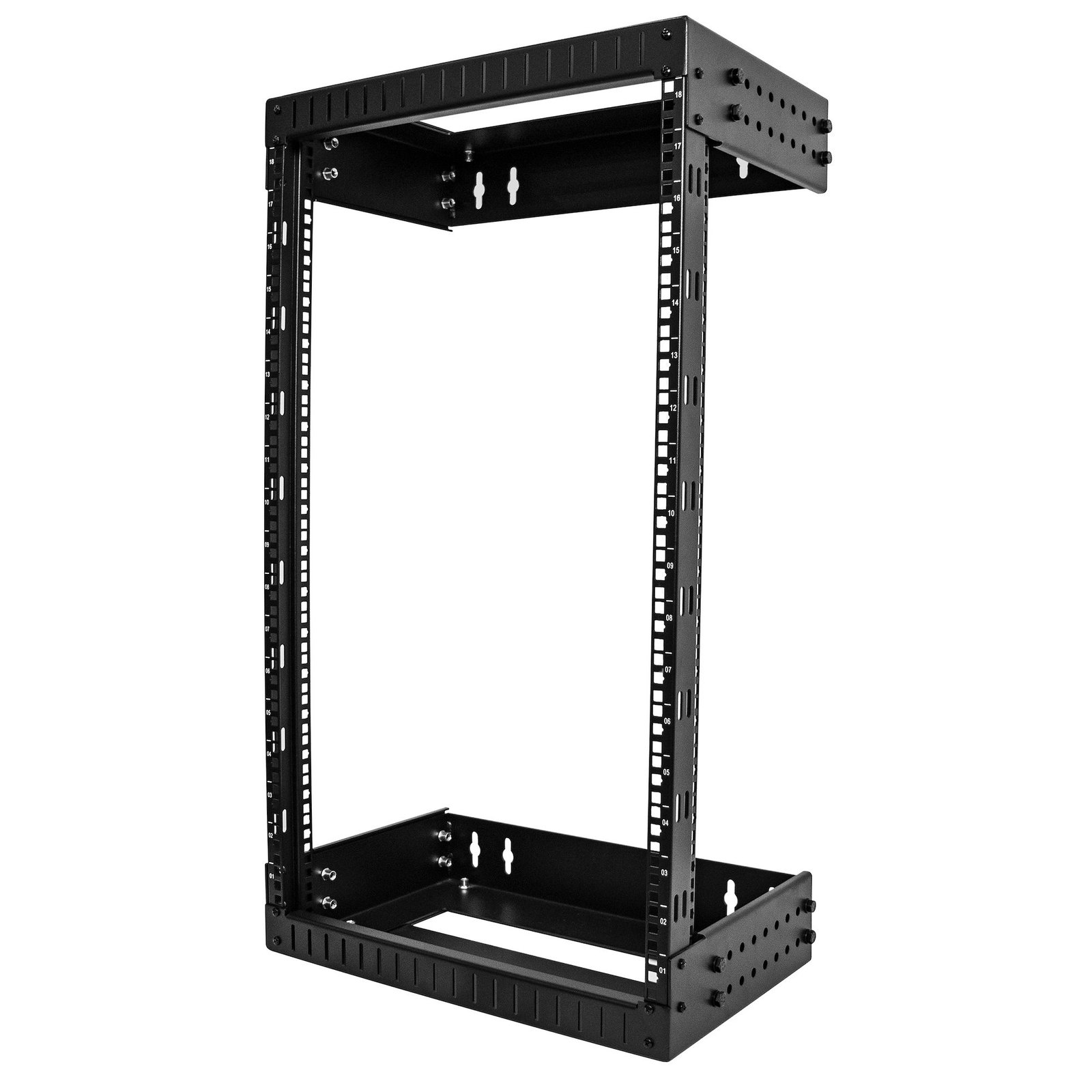 StarTech.com 2-Post 18U Heavy-Duty Wall Mount Network Rack, 19" Open Frame Server with Adjustable STA-RACK-18U-20-WALL-OA