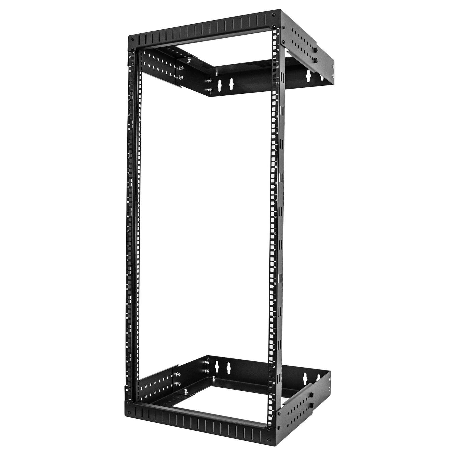 StarTech.com 2-Post 24U Heavy-Duty Wall Mount Network Rack, 19" Open Frame Server with Adjustable STA-RACK-24U-20-WALL-OA