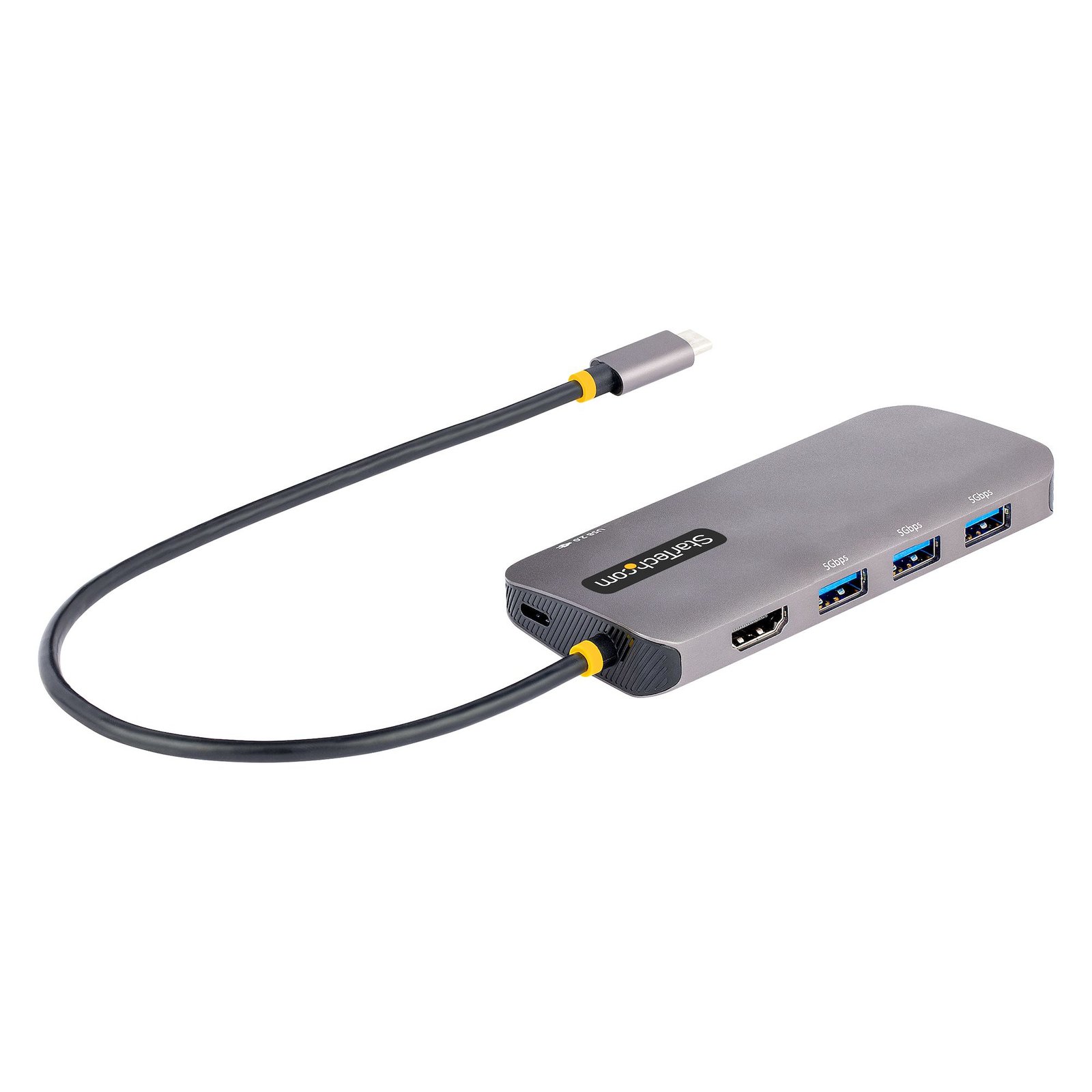 StarTech.com USB C Multiport Adapter, 4K 60Hz HDMI Video, 3 Port 5Gbps Hub, 100W Power Delivery STA-127B-USBC-MULTIPORT