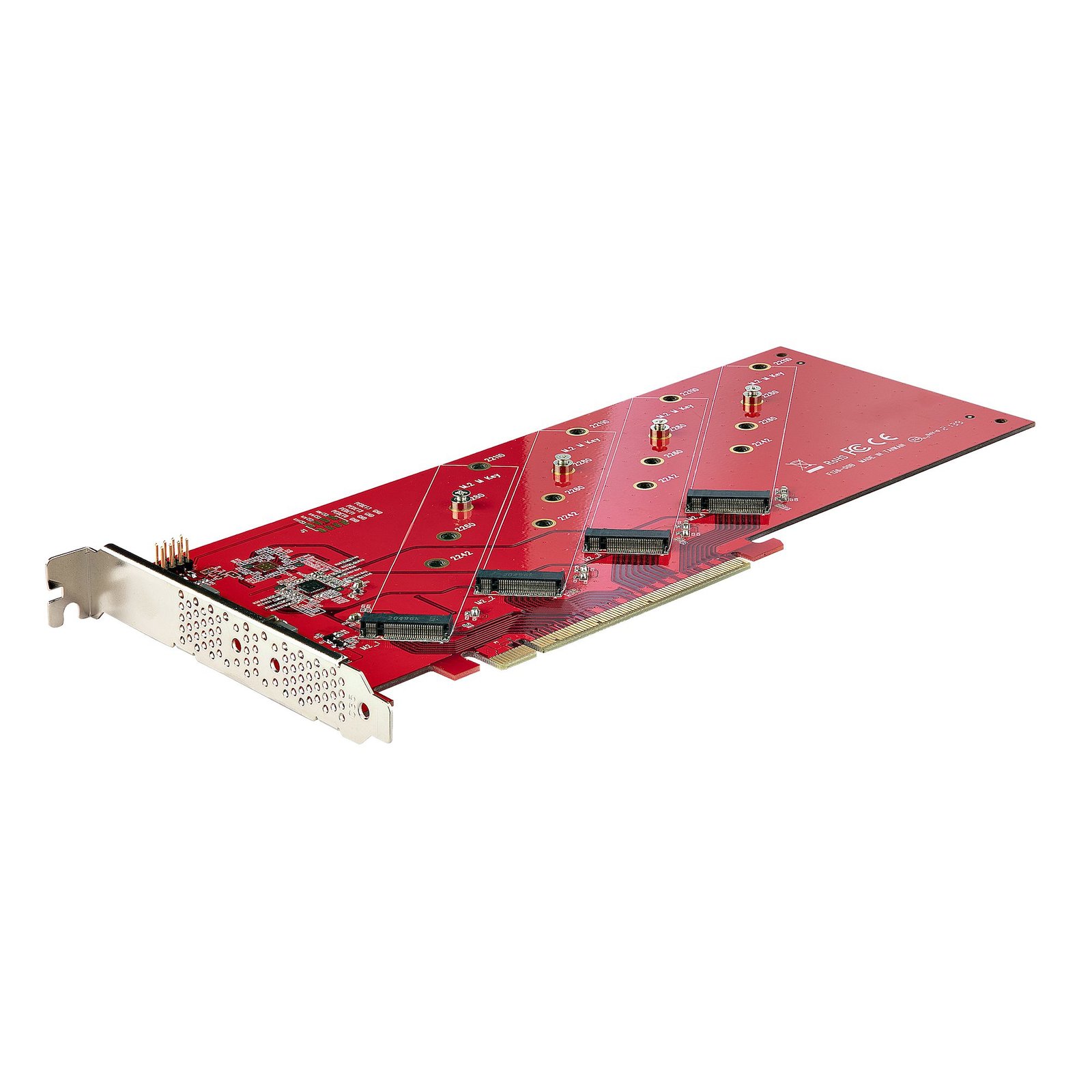 StarTech.com Quad M.2 PCIe Adapter Card, x16 to NVMe or AHCI SSDs, PCI Express 4.0, 7.8GBps/Drive, STA-QUAD-M2-PCIE-CARD-B