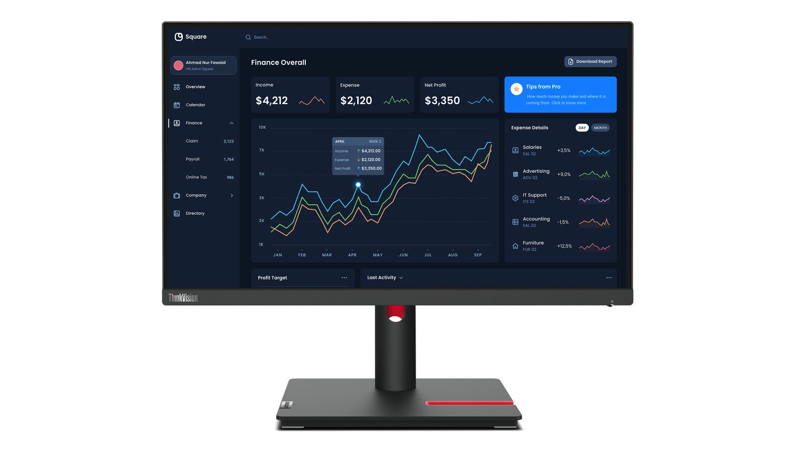 Lenovo ThinkVision T22i-30 Monitor 63B0MAT6UZ
