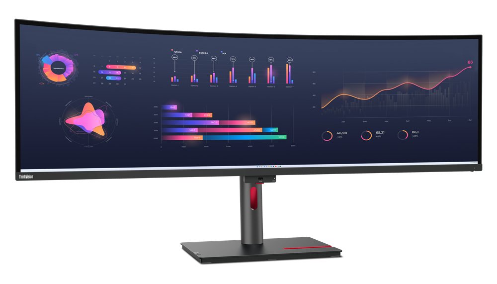 Lenovo ThinkVision P49w-30 computer monitor 124.5 cm (49") 5120 x 1440 pixels DQHD LED Black 63DBRAR1US