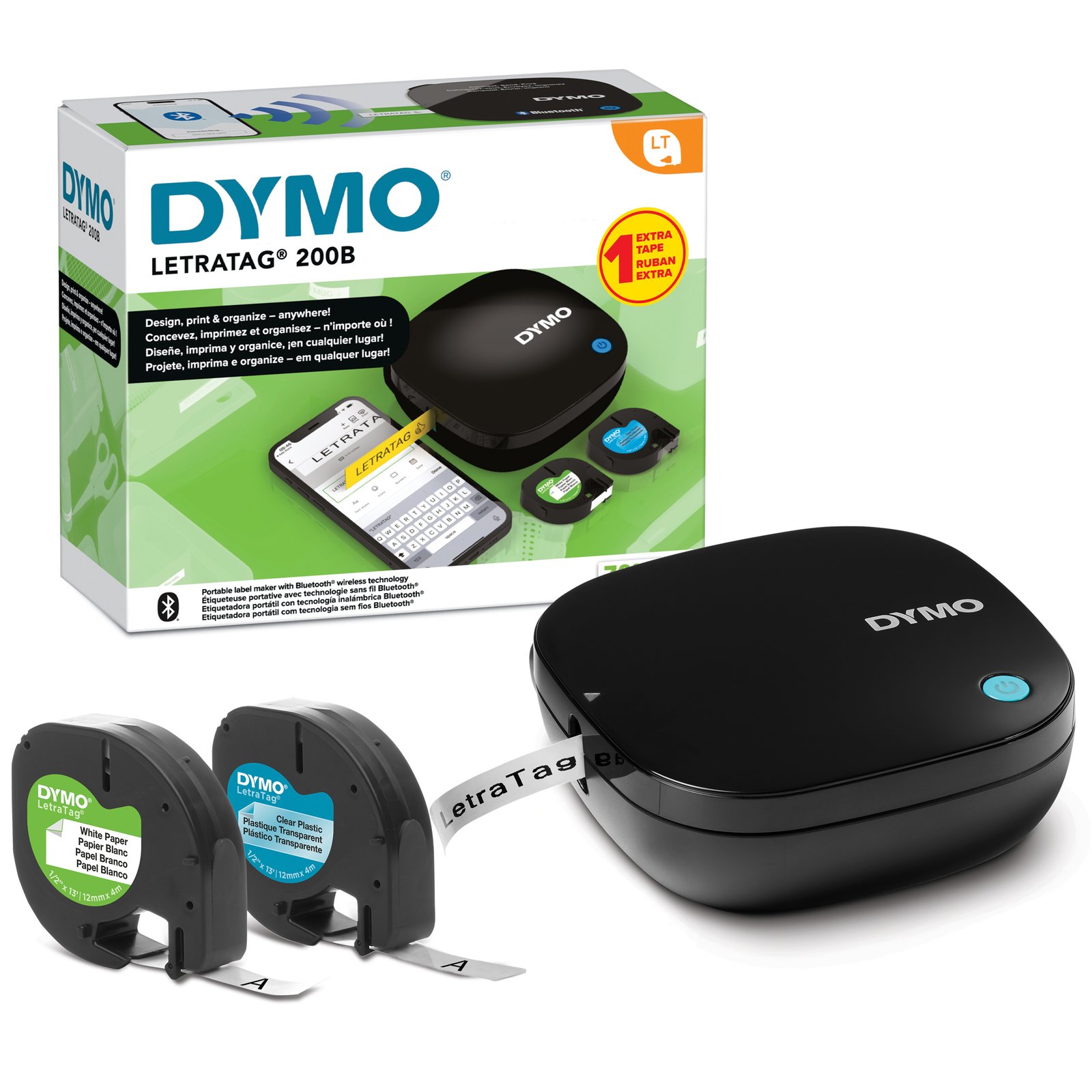 DYMO LetraTag 200B Bluetooth Label Maker Value Pack | Compact Printer | Connects Through Wireless NWL-2179979