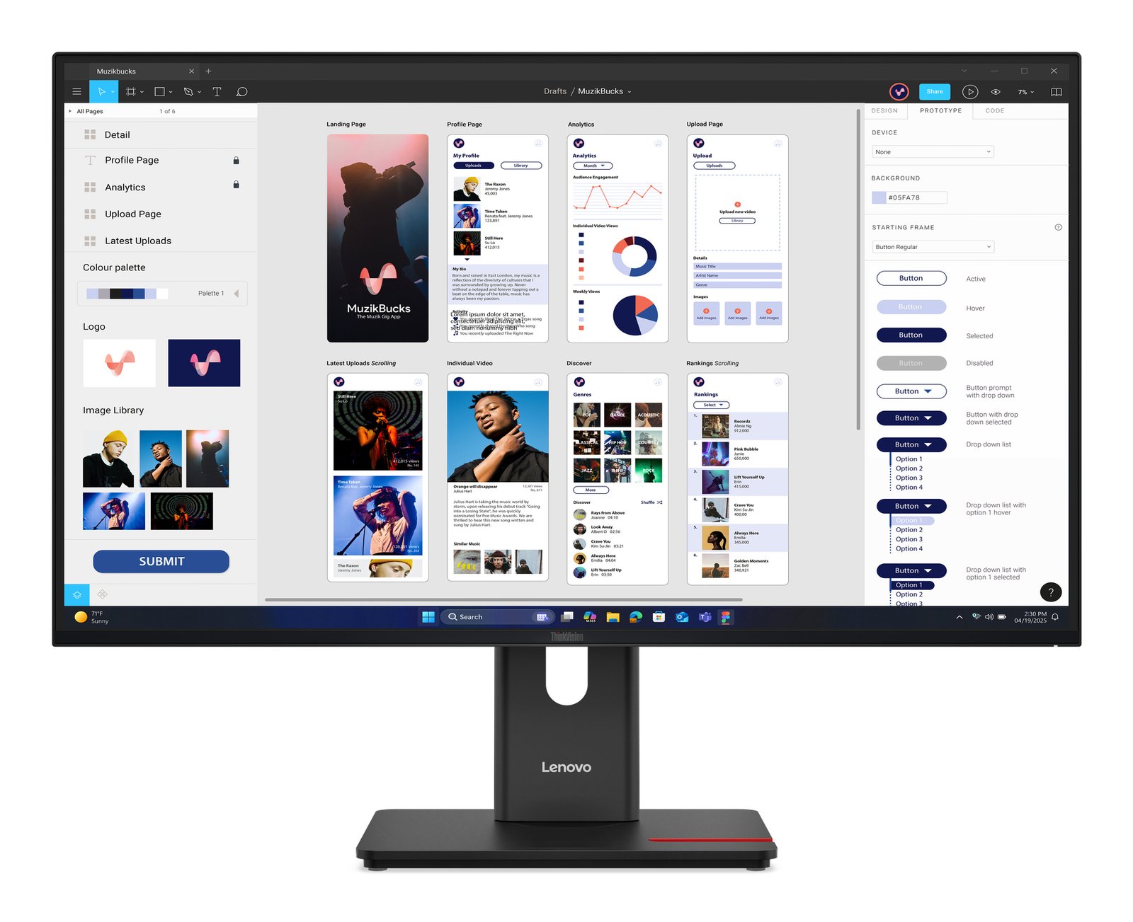 Lenovo ThinkVision T32UD-40 Monitor 64B0GAR1UZ
