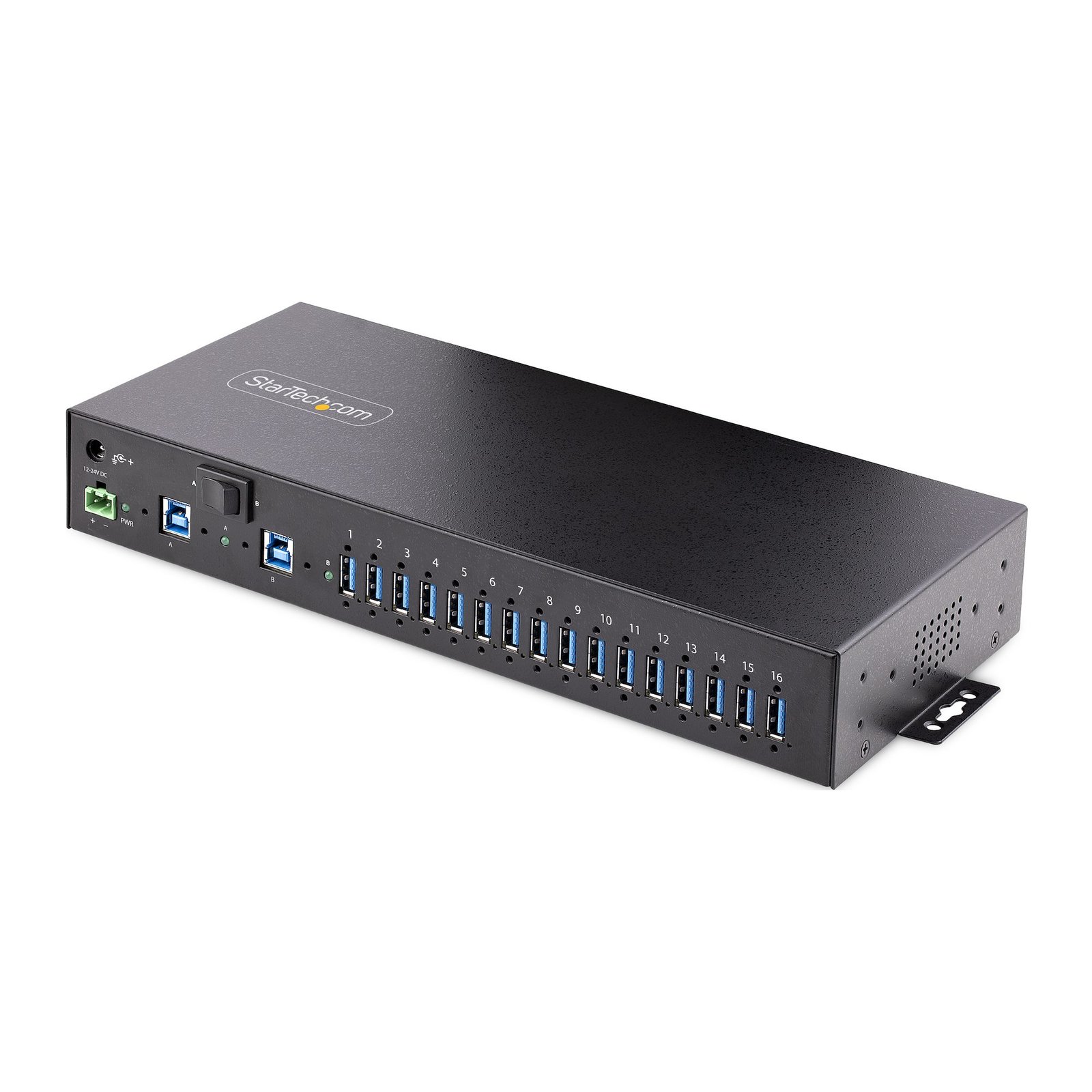 StarTech.com 16-Port Industrial USB 3.0 Hub 5Gbps, Metal, DIN/Surface/Rack Mountable, ESD STA-5G16AINDS-USB-A-HUB