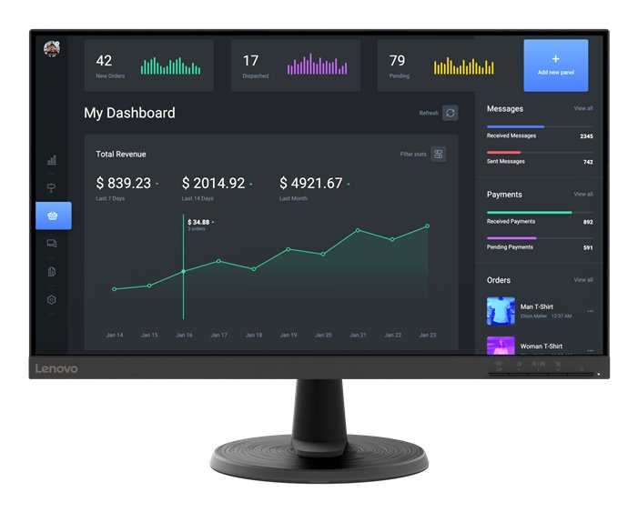 Lenovo D24-40 computer monitor 60.5 cm (23.8") 1920 x 1080 pixels Full HD LED Black 67A2KCC6US