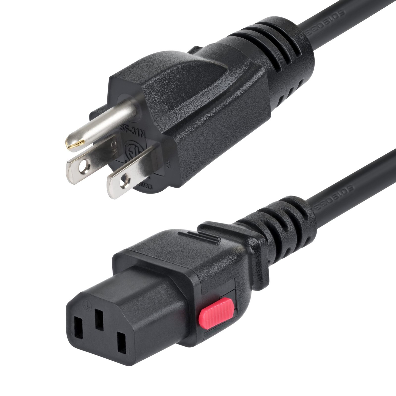 StarTech.com 6ft (1.8m) Computer Power Cord, NEMA 5-15P to Locking C13 AC Cable, 125V 10A, 18AWG, 6FT-LC10A-POWERCORD