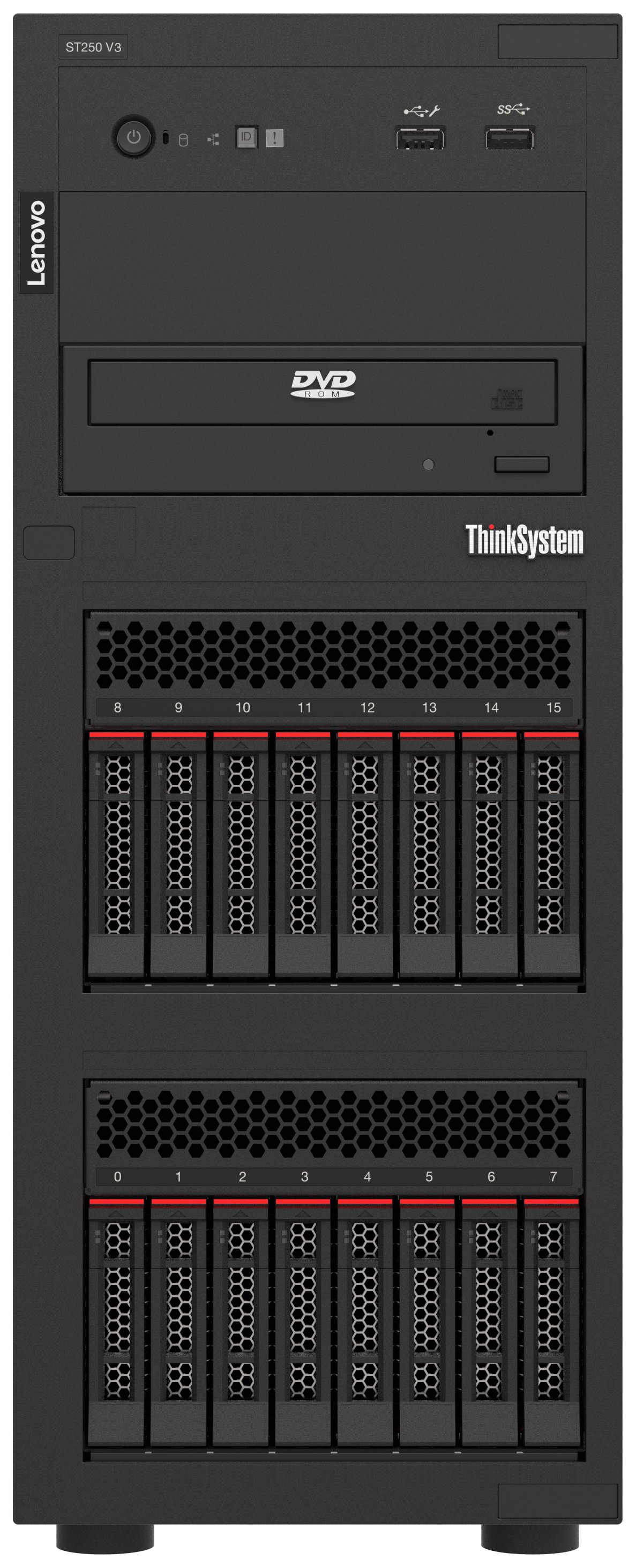 Lenovo ThinkSystem ST250 V3 server Tower Intel Xeon E E-2456 3.3 GHz 16 GB DDR5-SDRAM 800 W 7DCEA020NA