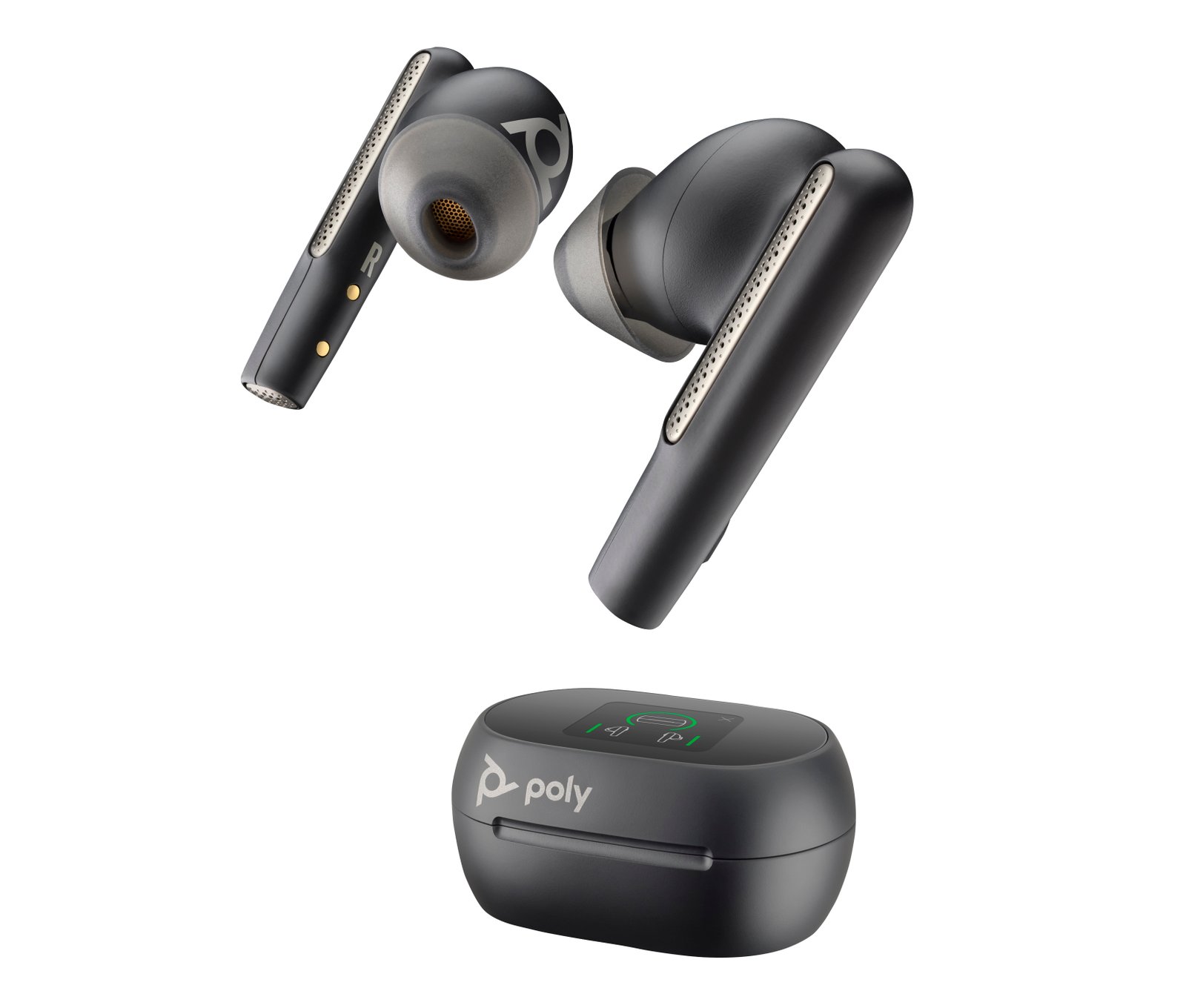 HPI POLY HP Voyager Free 60+ UC Carbon Black Earbuds +BT700 USB-C Adapter +Touchscreen Charge Case 7Y8G4AA