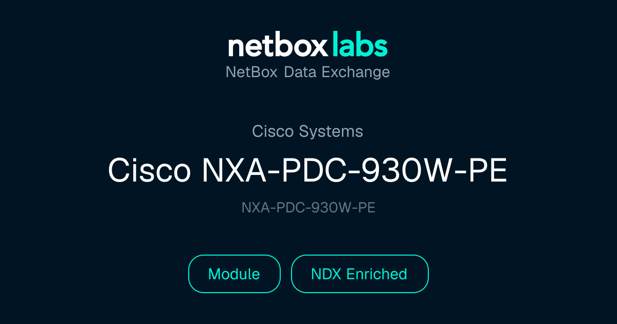 CISCO SYSTEMS System CSC-NXA-PDC-930W-PE-RF