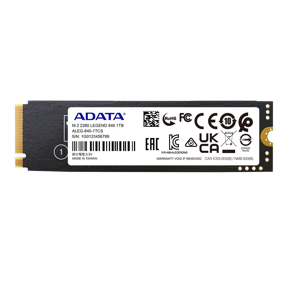 ADATA TECHNOLOGY LA LEGEND 840 1 TB M.2 PCI Express 4.0 NVMe 3D NAND ALEG-840-1TCS