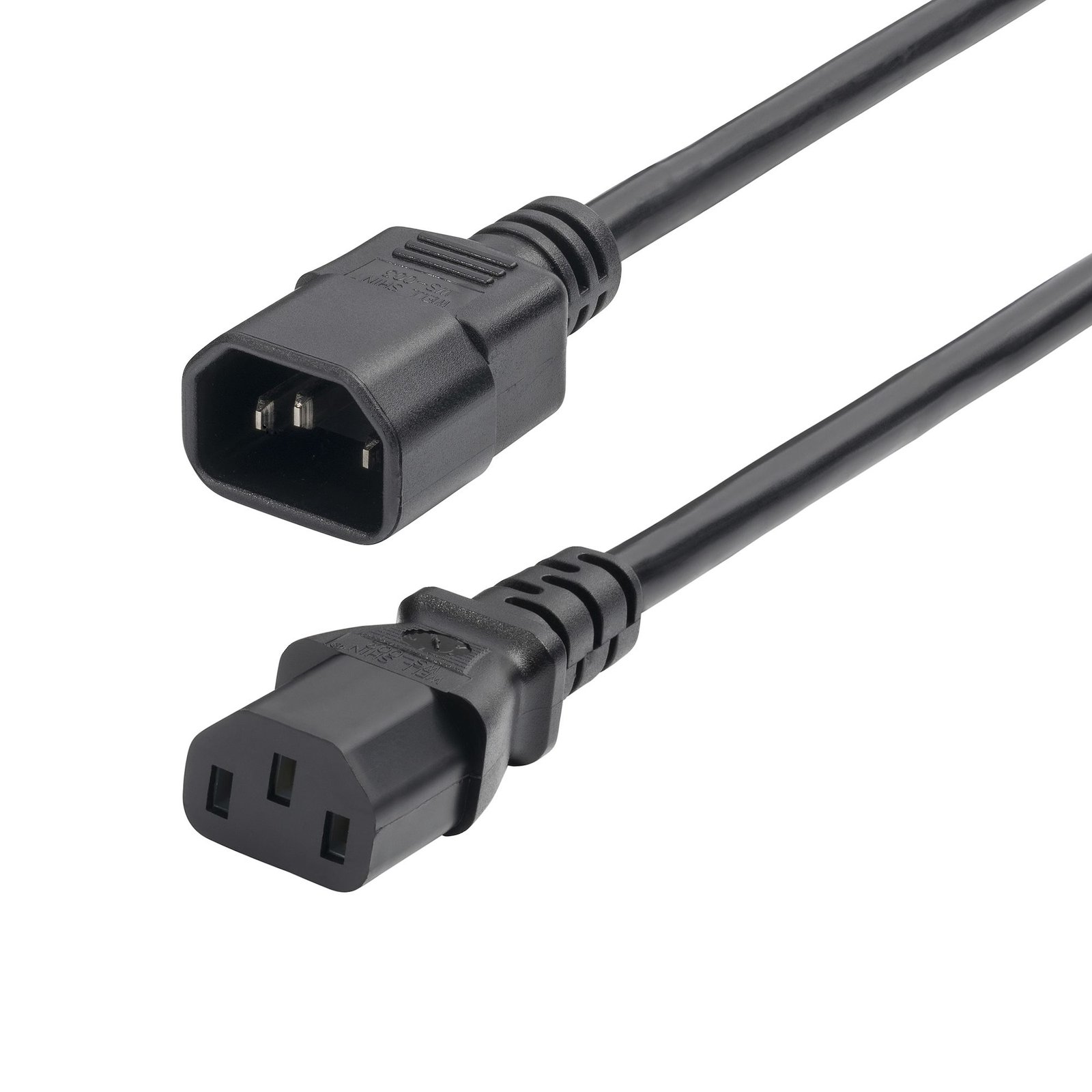 StarTech.com 1ft (30cm) Power Extension Cord, C14 to C13 PDU 10A 250V, 18AWG, Black Cable, AC for 8713-8100-POWER-CORD