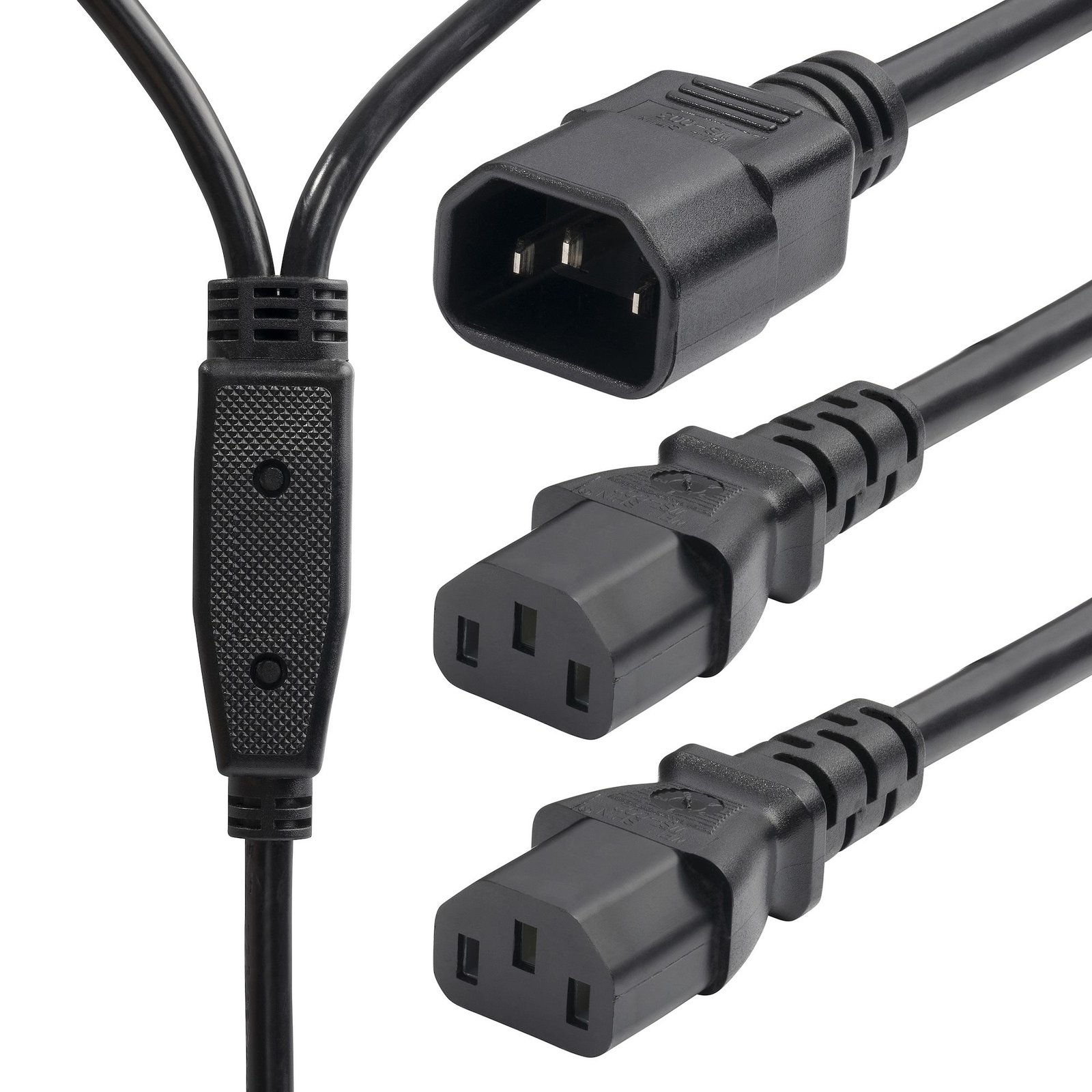 StarTech.com 6ft (1.8m) Power Cord Splitter, C14 to 2x C13 AC Cable, 10A 250V, 18AWG, PC Supply TAA 8723-8600-POWER-CORD