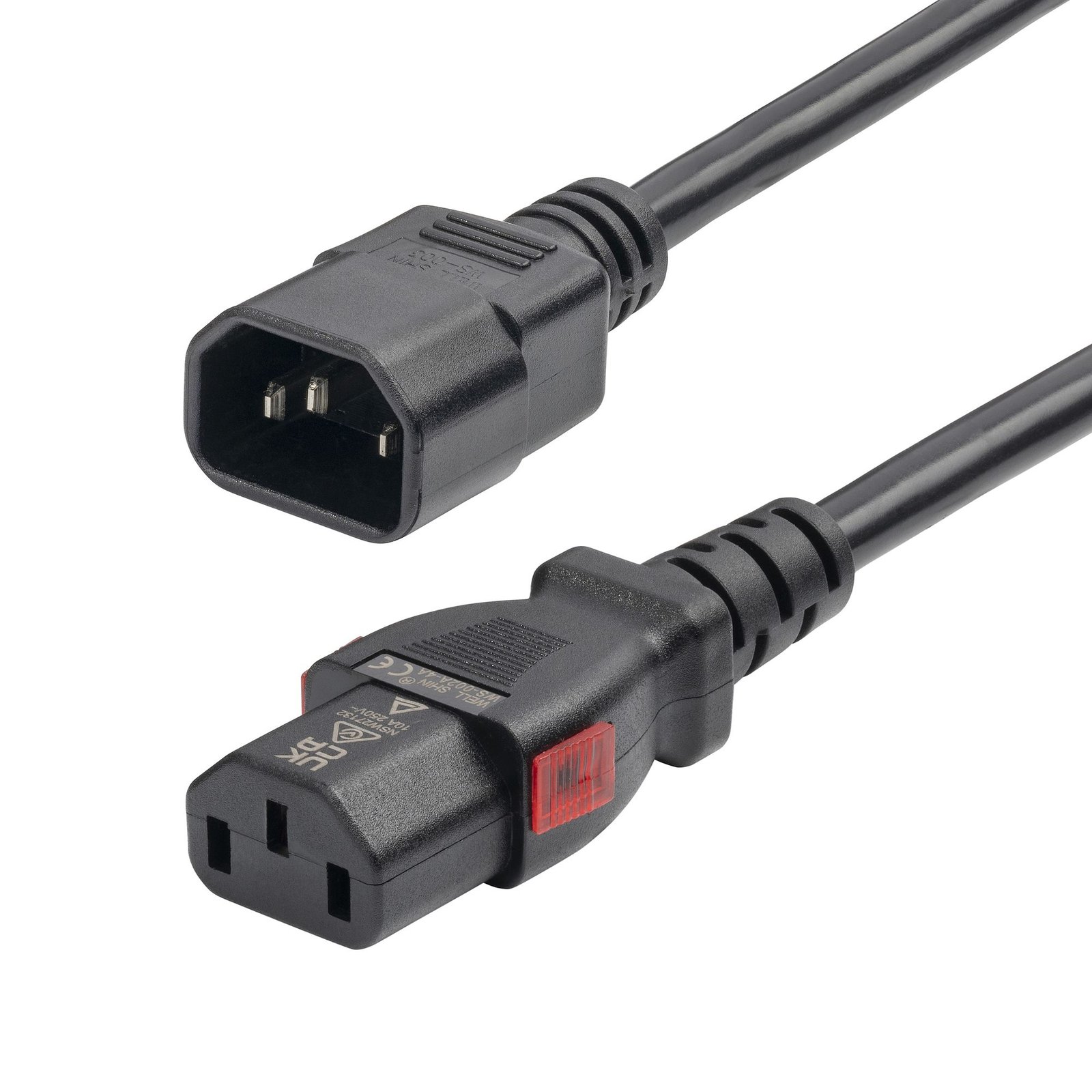 StarTech.com 4ft (1.2m) Power Extension Cord, PDU Style C14 to Locking C13, 10A 250V, 18AWG, Cable, 87L3-8400-POWER-CORD