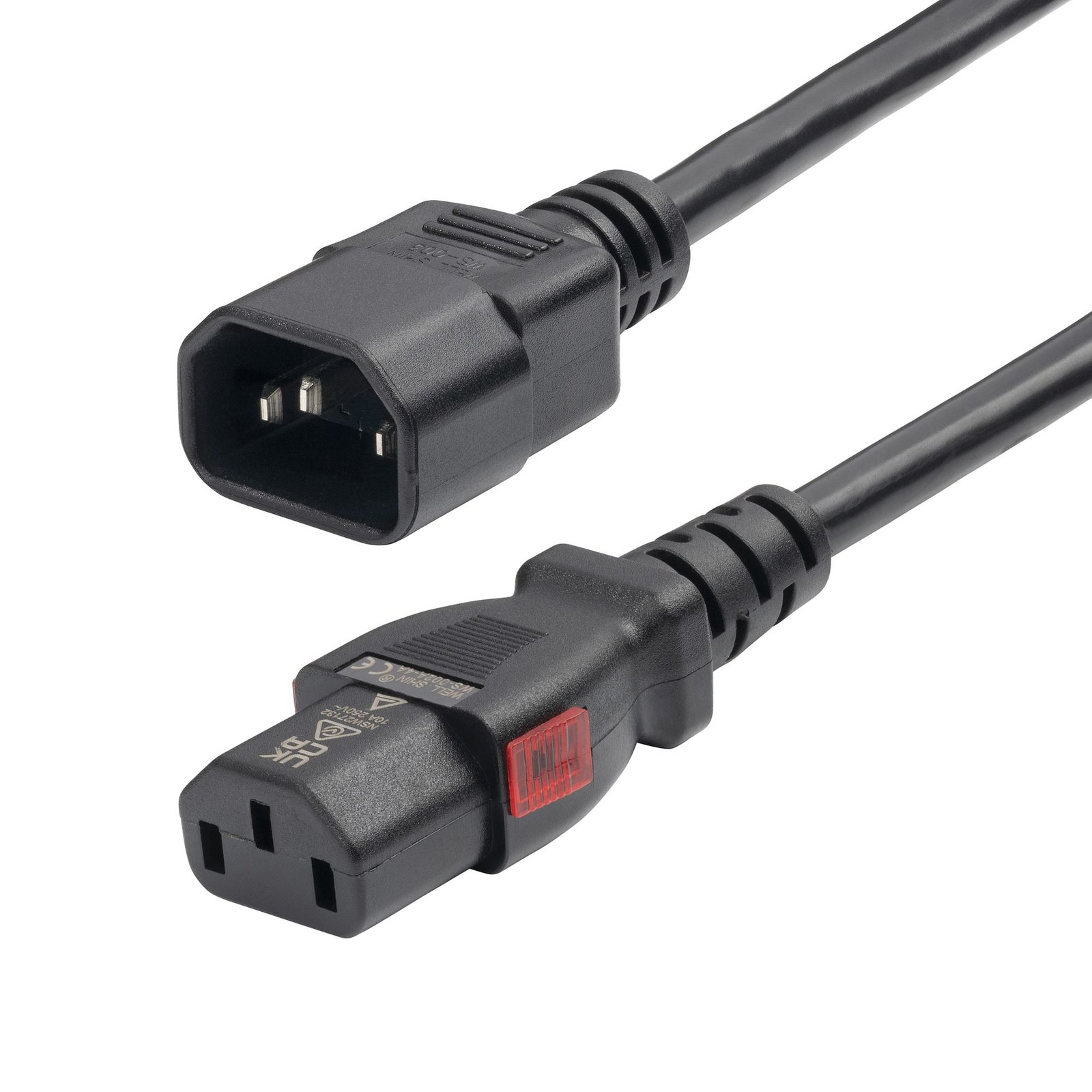 StarTech.com 10ft (3m) Power Extension Cord, PDU Style C14 to Locking C13, 10A 250V, 18AWG, Cable, 87L3-8A00-POWER-CORD